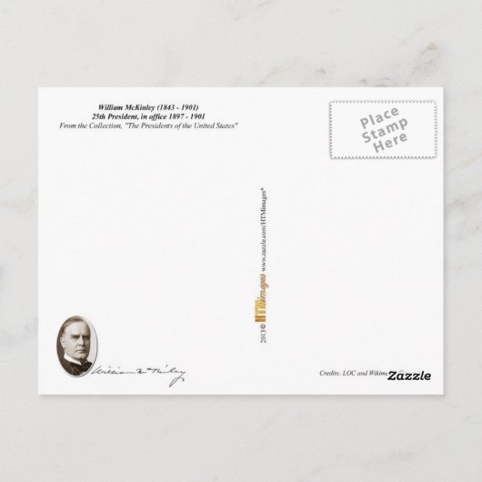 William McKinley - 25. Präsident der USA Postkarte (Rückseite)