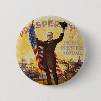 William McKinley-Kampagnen-Plakat-Goldaktie Button
