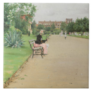 William Merritt Chase - Ein Stadtpark Fliese