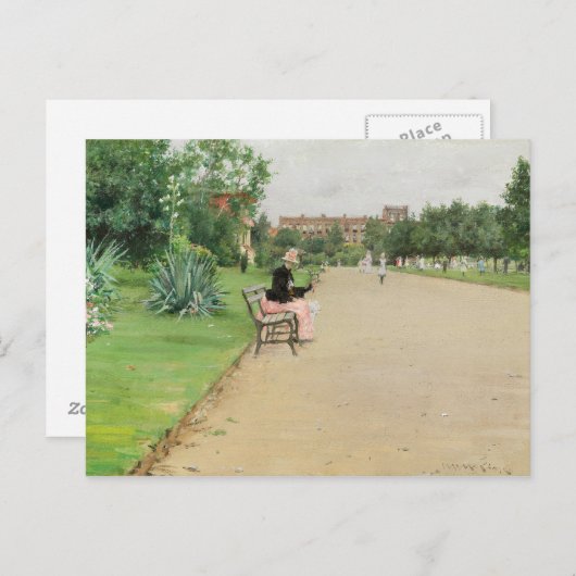 William Merritt Chase - Ein Stadtpark Postkarte (Vorne/Hinten)