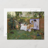 William Merritt Chase - Frühstück im Freien Postkarte (Vorne/Hinten)