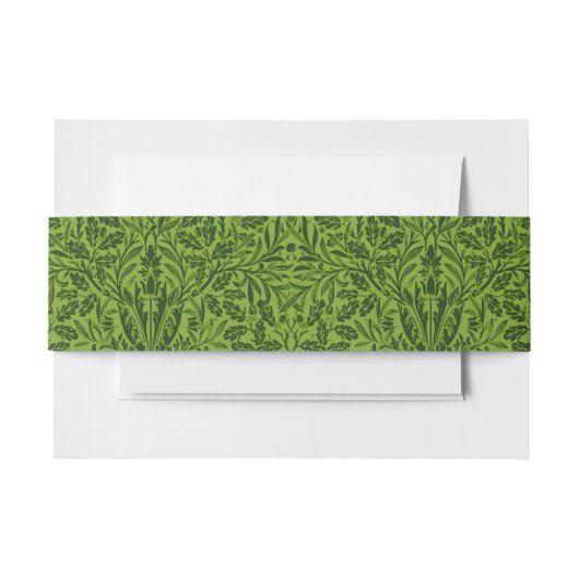 William Mirrors Acorns & oak Blätter Pattern Green Einladungsbanderole (Vorderseite Beispiel)