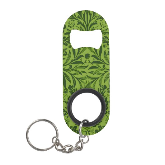 William Mirrors Acorns & oak Blätter Pattern Green Mini Flaschenöffner (Vorderseite)