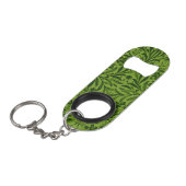 William Mirrors Acorns & oak Blätter Pattern Green Mini Flaschenöffner (Vorderseite Schrägansicht)