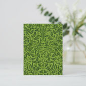 William Mirrors Acorns & oak Blätter Pattern Green Postkarte (Stehend Vorderseite)