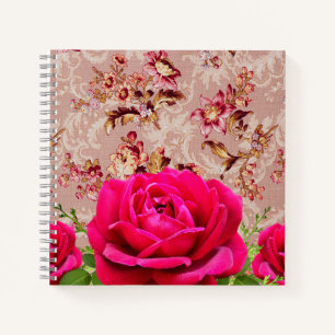 William Moris Botanisches Muster mit Foto-Rose Notizblock