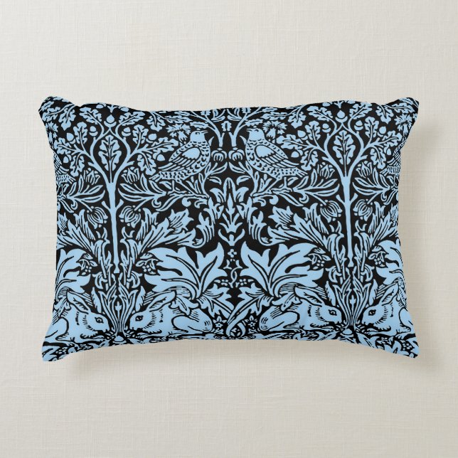 William Morris 1881 Vögel, Kaninchen-Muster Dekokissen (Vorderseite)