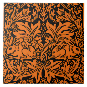 William Morris 1881 Vögel, Kaninchen-Muster Fliese
