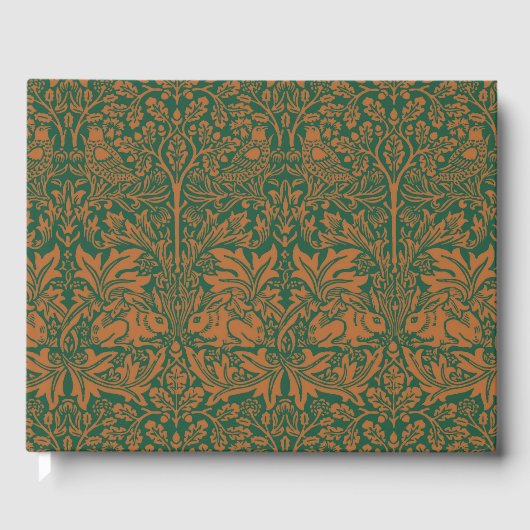 William Morris 1881 Vögel, Kaninchen-Muster Gästebuch (Vorderseite)