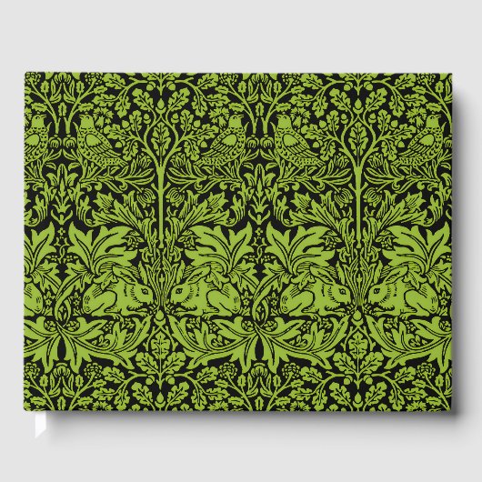 William Morris 1881 Vögel, Kaninchen-Muster Gästebuch (Vorderseite)