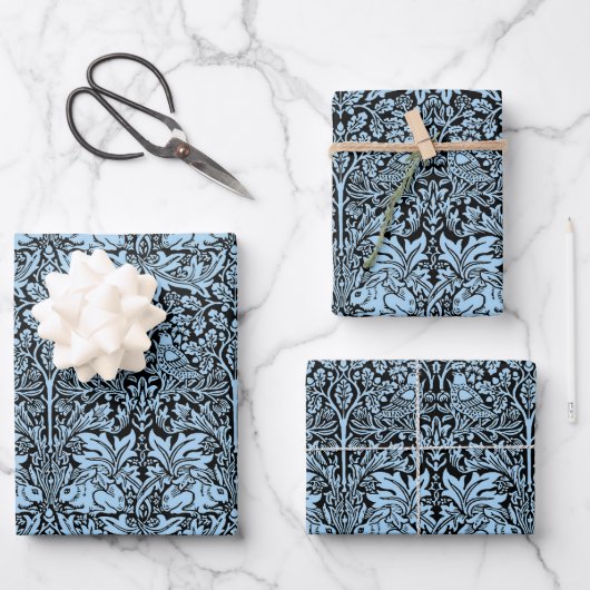 William Morris 1881 Vögel, Kaninchen-Muster Geschenkpapier Set (Vorderseite)