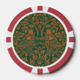 William Morris 1881 Vögel, Kaninchen-Muster Pokerchips
