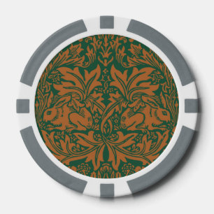 William Morris 1881 Vögel, Kaninchen-Muster Pokerchips