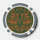 William Morris 1881 Vögel, Kaninchen-Muster Pokerchips (Rückseite)