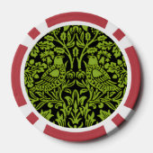 William Morris 1881 Vögel, Kaninchen-Muster Pokerchips (Rückseite)