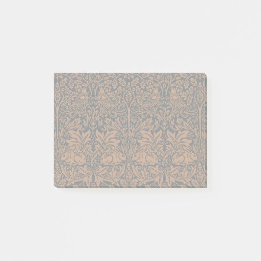 William Morris 1881 Vögel, Kaninchen-Muster Post-it Klebezettel (Vorderseite)