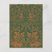 William Morris 1881 Vögel, Kaninchen-Muster Postkarte (Vorderseite)