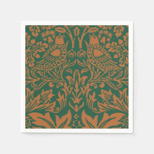 William Morris 1881 Vögel, Kaninchen-Muster Serviette (Vorderseite)