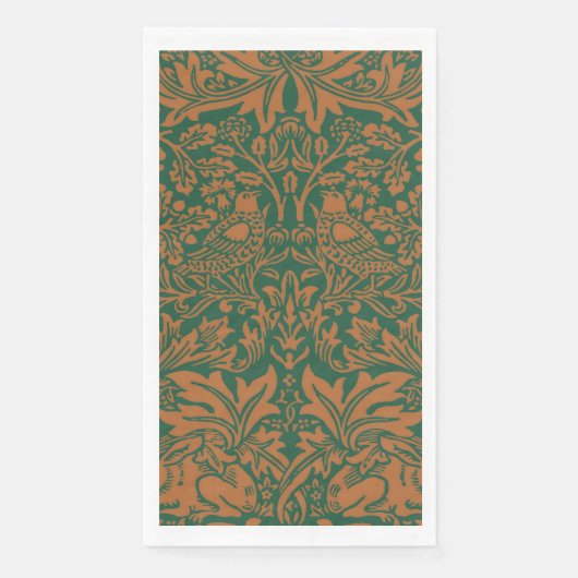 William Morris 1881 Vögel, Kaninchen-Muster Serviette (Vorderseite)