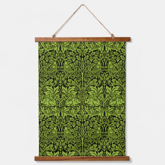William Morris 1881 Vögel, Kaninchen-Muster Wandteppich Mit Holzrahmen (Vorderseite)