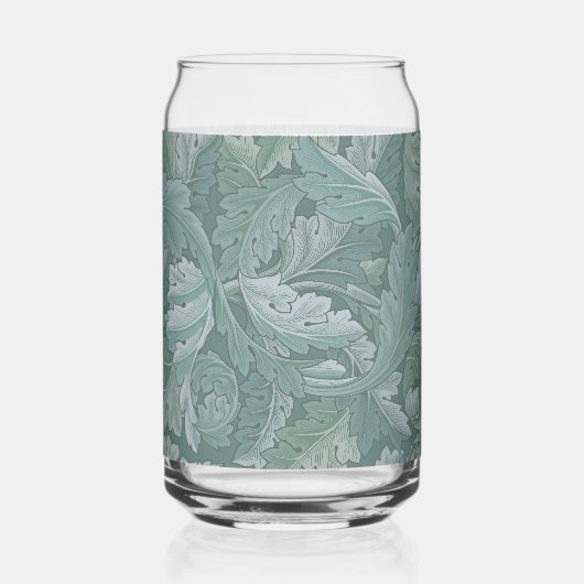William Morris Acanthus Blatt Teal Blau Muster Dosenglas (Vorderseite)