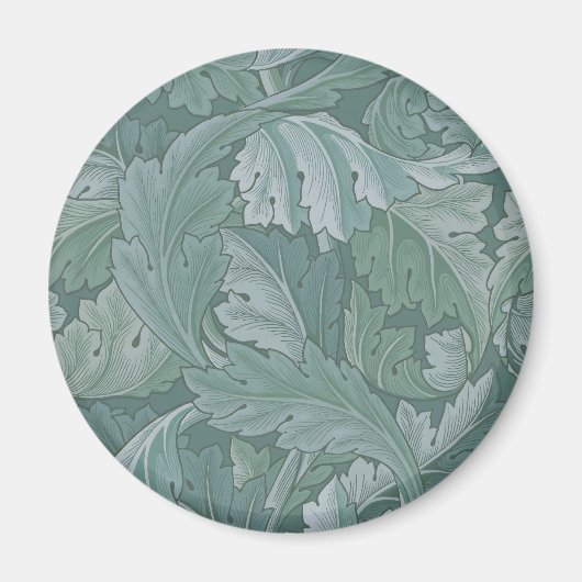 William Morris Acanthus-Blatt Teal Blau Muster Magnet (Vorne)