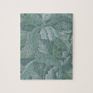 William Morris Acanthus-Blatt Teal Blau Muster Puzzle