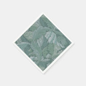William Morris Acanthus-Blatt Teal Blau Muster Serviette (Ecke)