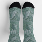 William Morris Acanthus-Blatt Teal Blau Muster Socken (Oben)