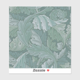 William Morris Acanthus-Blatt Tealblau-Muster Aufkleber