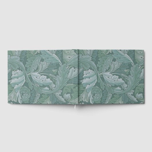 William Morris Acanthus-Blatt Tealblau-Muster Gästebuch (Voll)