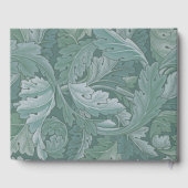 William Morris Acanthus-Blatt Tealblau-Muster Gästebuch (Rückseite)