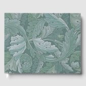 William Morris Acanthus-Blatt Tealblau-Muster Gästebuch (Vorderseite)