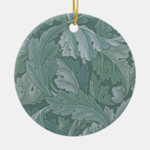 William Morris Acanthus-Blatt Tealblau-Muster Keramik Ornament