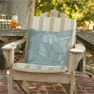 William Morris Acanthus-Blatt Tealblau-Muster Kissen