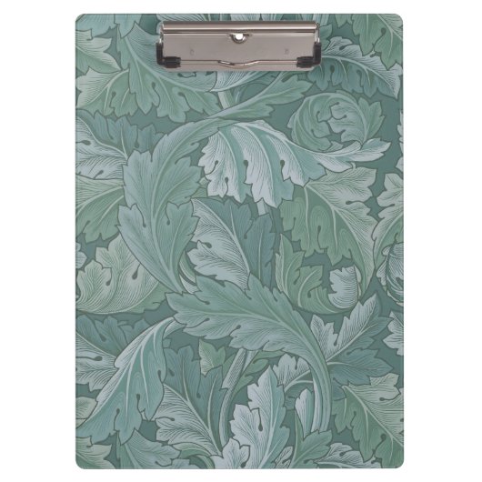William Morris Acanthus-Blatt Tealblau-Muster Klemmbrett (Vorderseite)