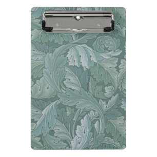 William Morris Acanthus-Blatt Tealblau-Muster Mini Klemmbrett