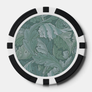 William Morris Acanthus-Blatt Tealblau-Muster Pokerchips