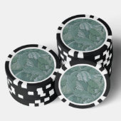 William Morris Acanthus-Blatt Tealblau-Muster Pokerchips (Stapel)