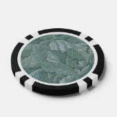 William Morris Acanthus-Blatt Tealblau-Muster Pokerchips (Einzeln)