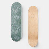 William Morris Acanthus-Blatt Tealblau-Muster Skateboard (Vorderseite)