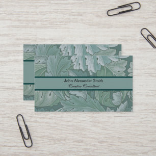 William Morris Acanthus-Blatt Tealblau-Muster Visitenkarte