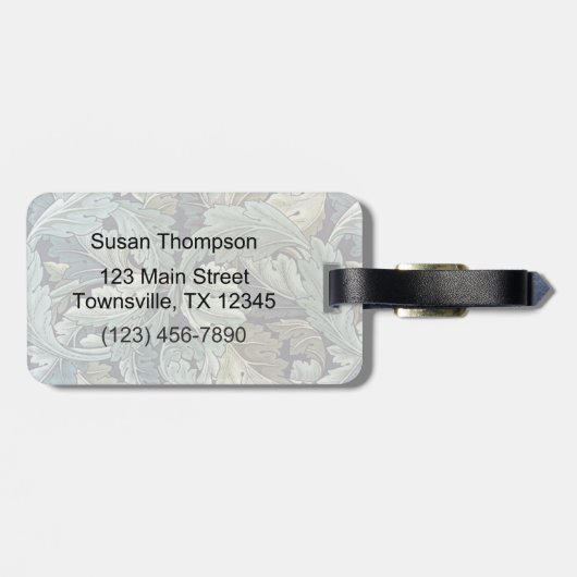 William Morris Acanthus Blätter Gepäckanhänger (Rückseite horizontal)