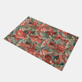 William Morris Acanthus Botanical Red Green Fußmatte (Schrägansicht)