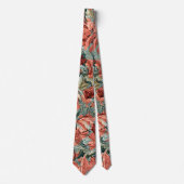 William Morris Acanthus Botanical Red Green Krawatte (Vorderseite)