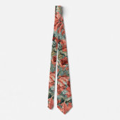 William Morris Acanthus Botanical Red Green Krawatte (Rückseite)