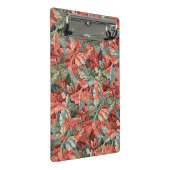 William Morris Acanthus Botanical Red Green Mini Klemmbrett (Schrägansicht)
