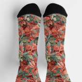 William Morris Acanthus Botanical Red Green Socken (Oben)
