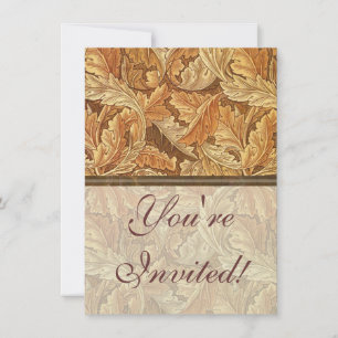 William Morris Acanthus Brown Autumn Leaves Einladung