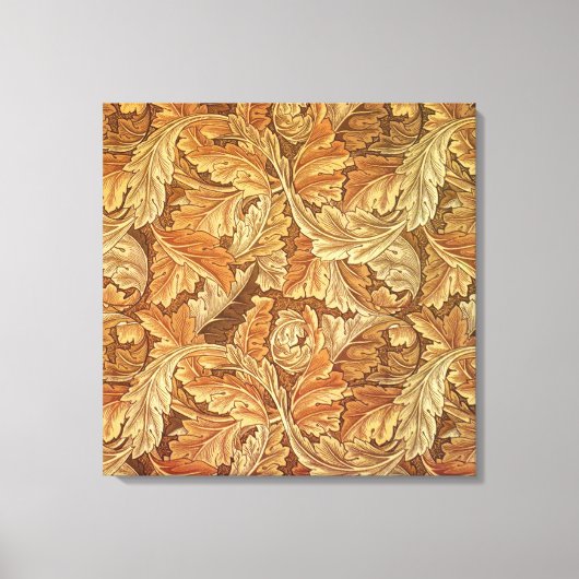 William Morris Acanthus Brown Autumn Leaves Leinwanddruck (Vorderseite)
